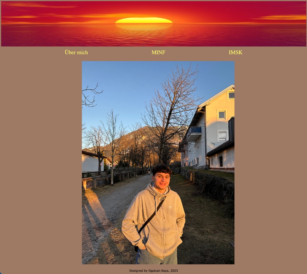 Screenshot – Persönliche Website IMSK 2. Klasse