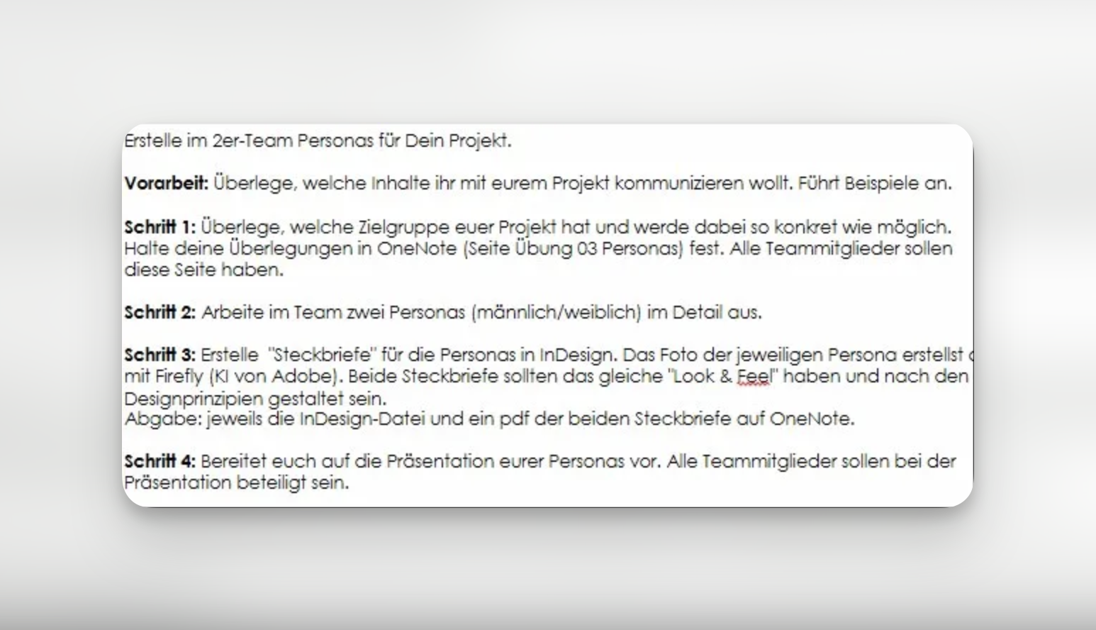 Aufgabenstellung – Personas TikTok