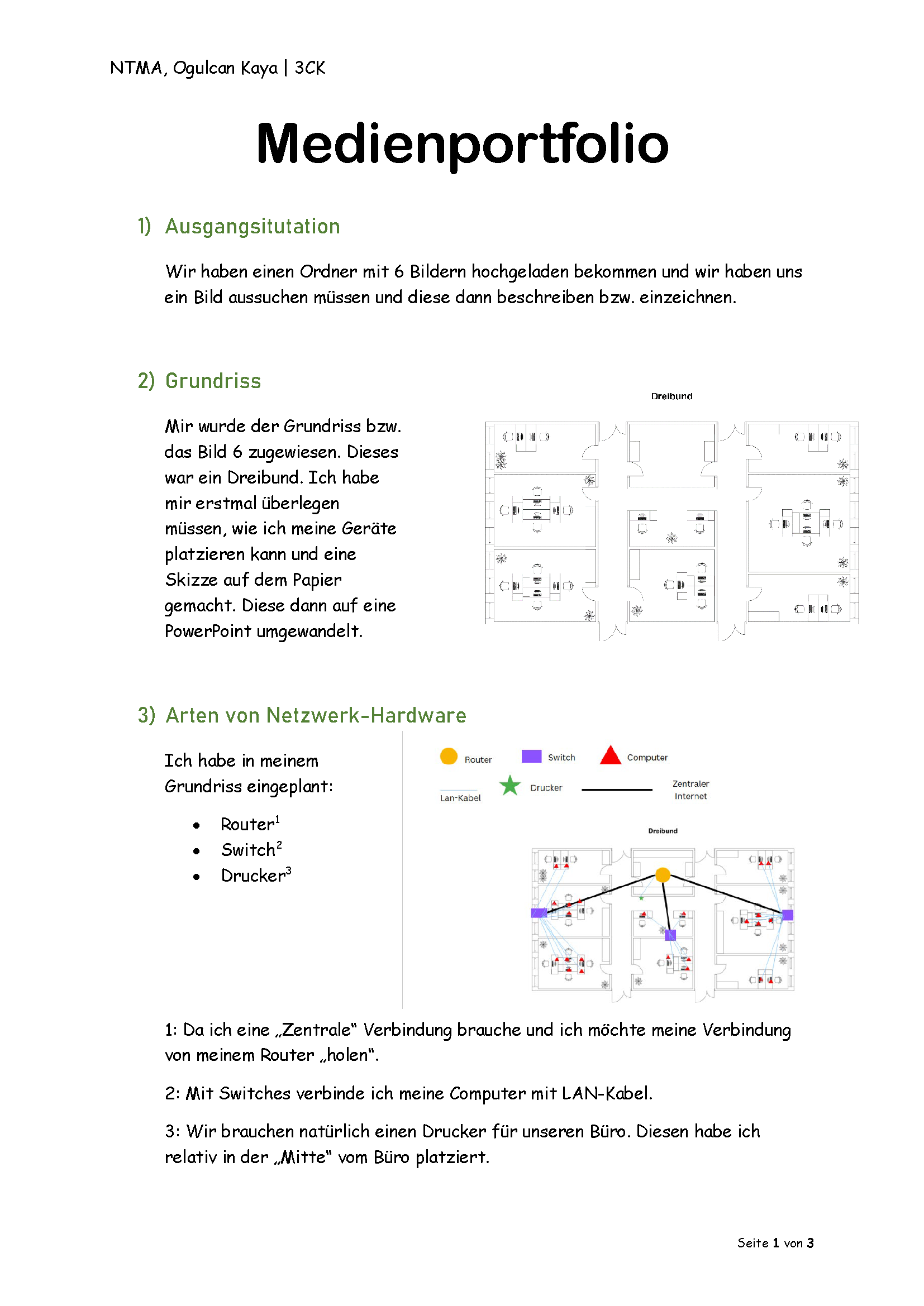 Ergebnis Seite 1 – Netzwerkplanung NTMA 3. Klasse