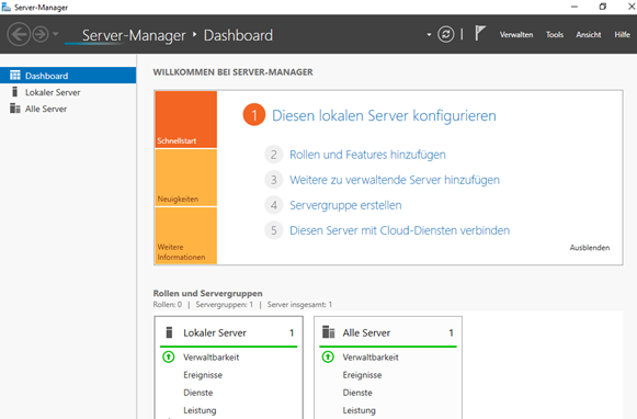 Server-Manager Dashboard